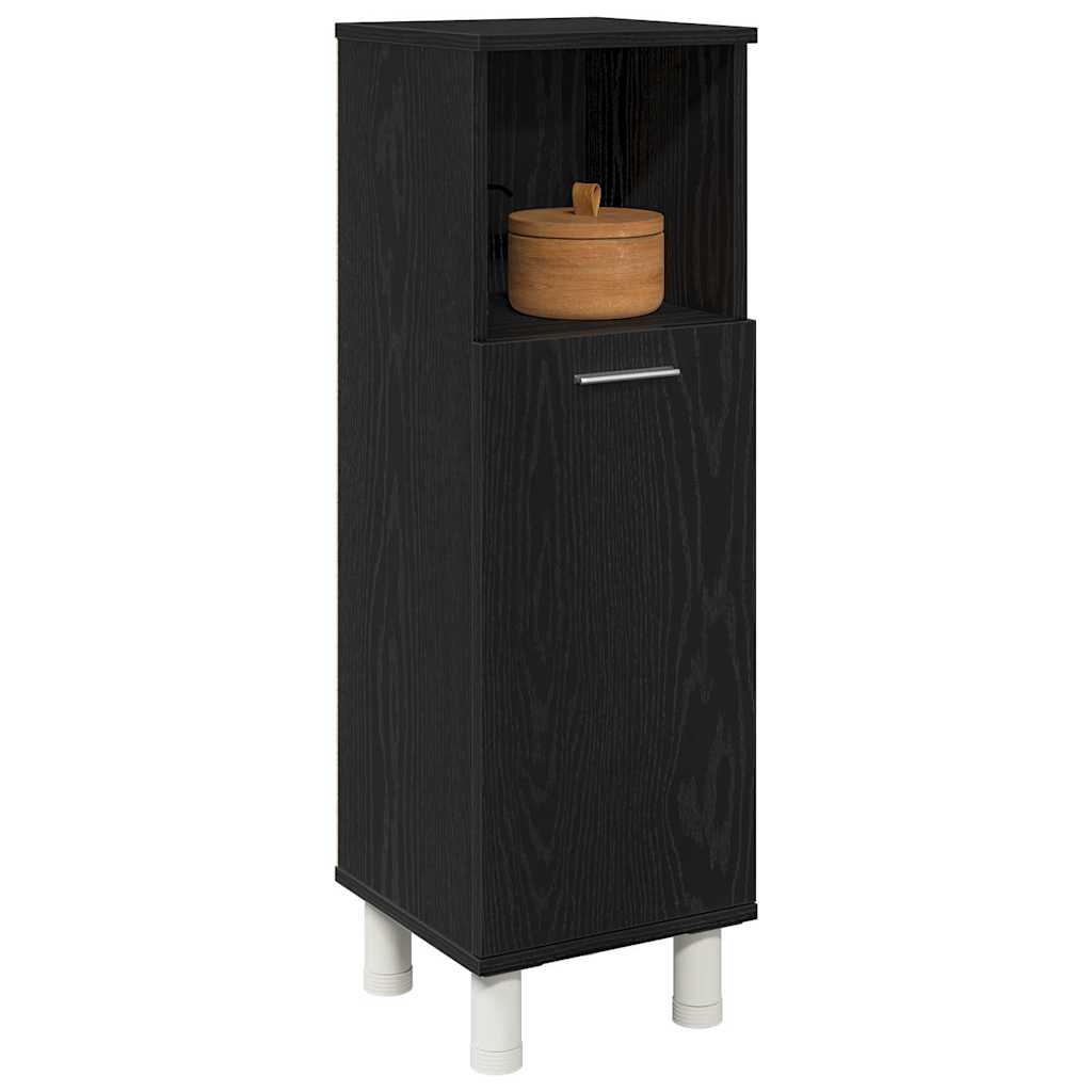 Badkamer Kast Zwart Eiken 30 x 30 x 95 cm Bewerkt hout is nu te koop bij PeponiXL, paradijselijk wonen!