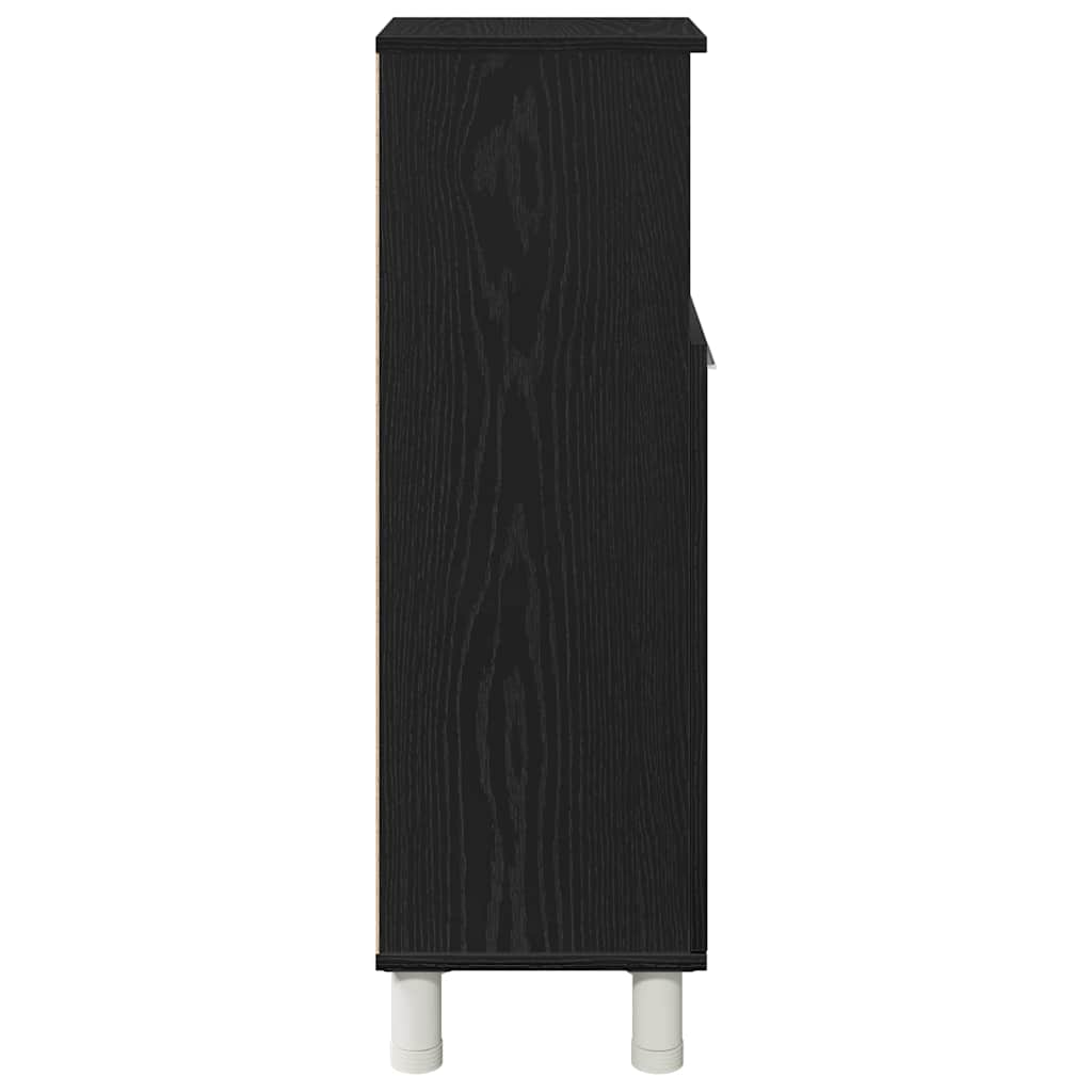 Badkamer Kast Zwart Eiken 30 x 30 x 95 cm Bewerkt hout is nu te koop bij PeponiXL, paradijselijk wonen!