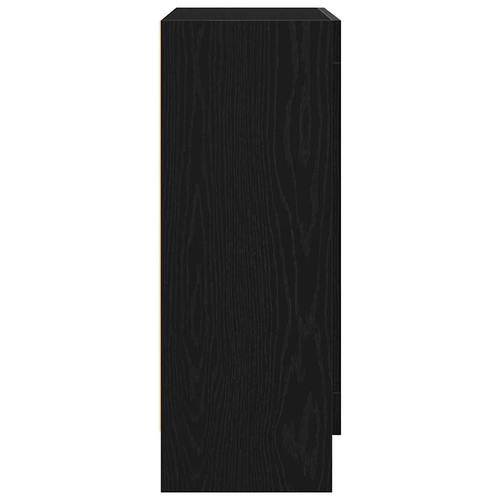 Boekenkast Zwart Eiken 82,5 x 30,5 x 80 cm Bewerkt hout is nu te koop bij PeponiXL, paradijselijk wonen!