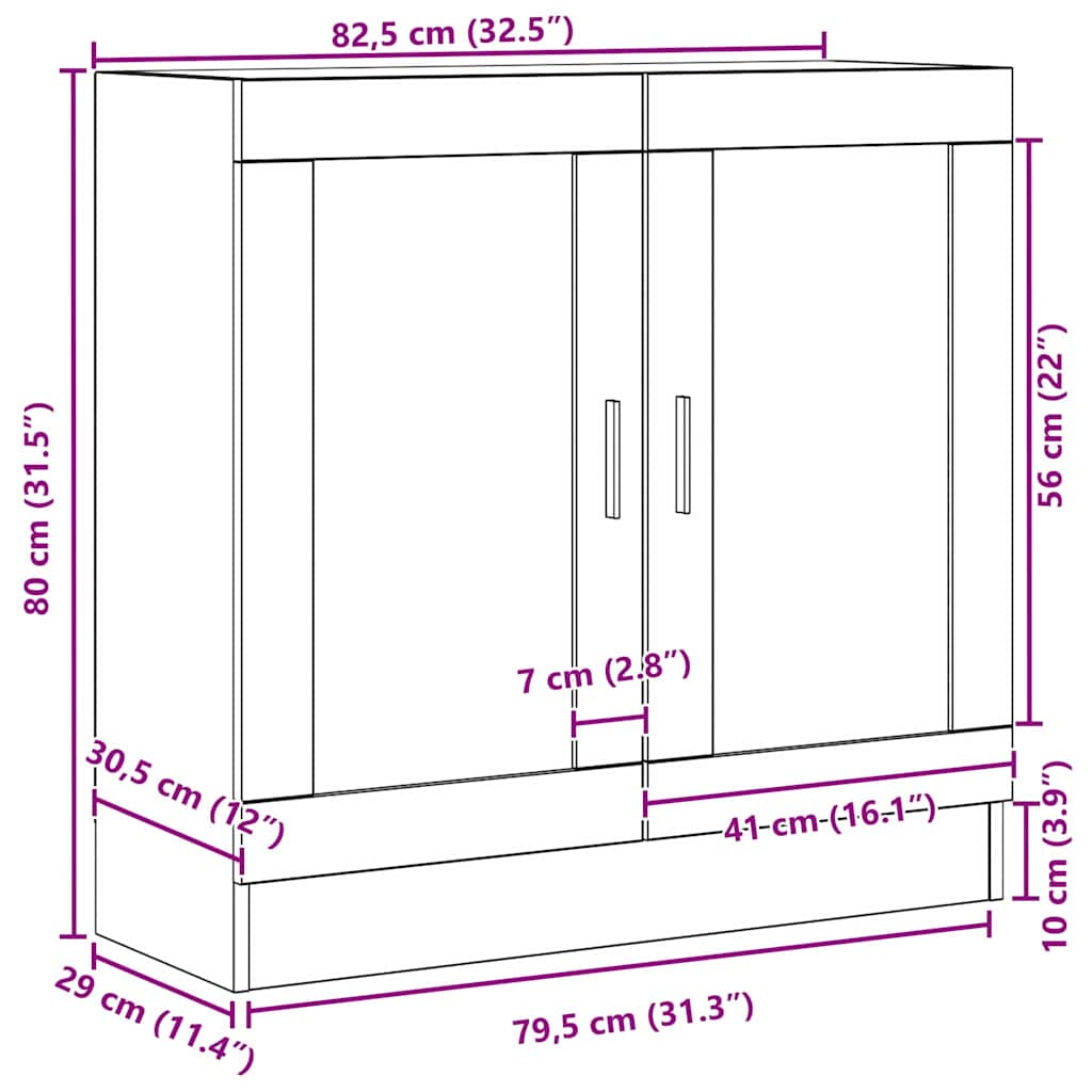 Boekenkast Zwart Eiken 82,5 x 30,5 x 80 cm Bewerkt hout is nu te koop bij PeponiXL, paradijselijk wonen!