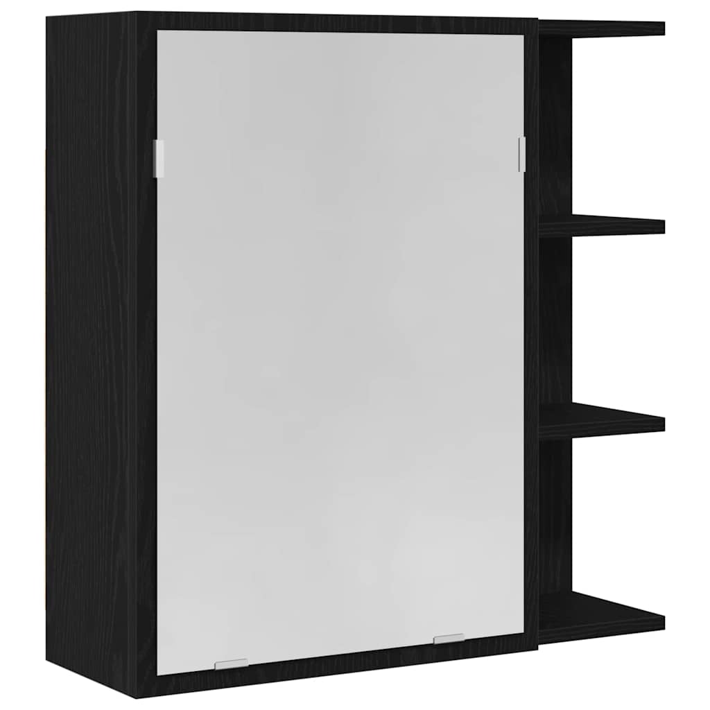 Badkamer spiegelkast met plank Zwart Eiken 62,5 x 20,5 x 64 cm is nu te koop bij PeponiXL, paradijselijk wonen!
