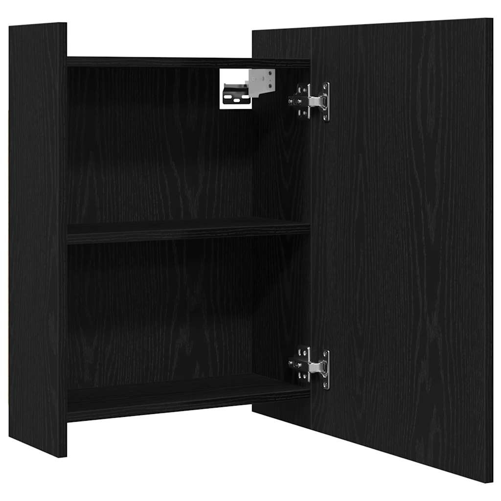 Badkamer spiegelkast met plank Zwart Eiken 62,5 x 20,5 x 64 cm is nu te koop bij PeponiXL, paradijselijk wonen!