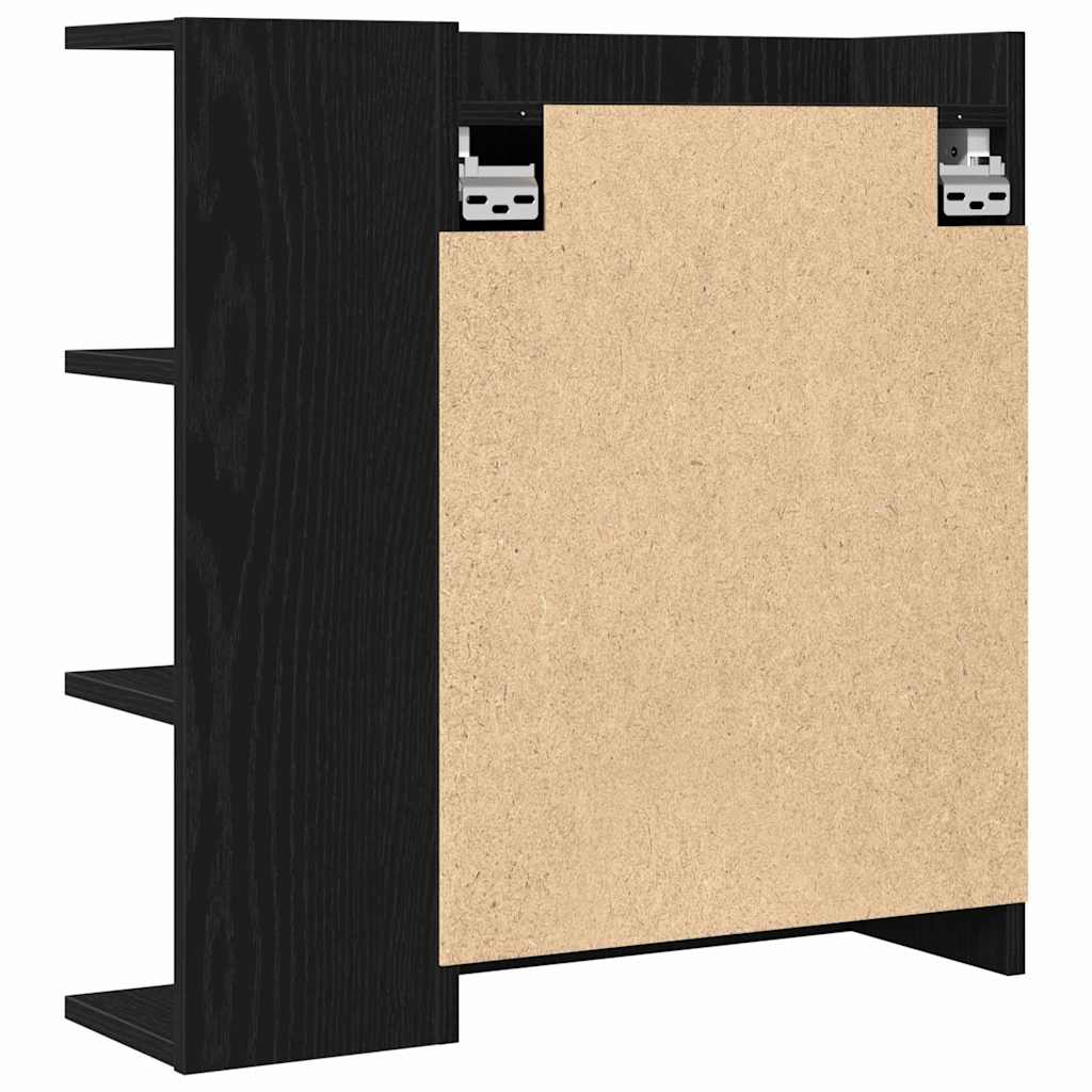 Badkamer spiegelkast met plank Zwart Eiken 62,5 x 20,5 x 64 cm is nu te koop bij PeponiXL, paradijselijk wonen!