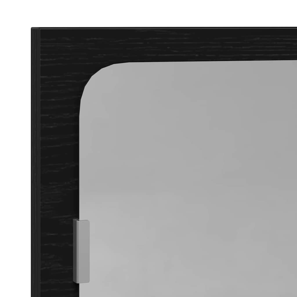 Spiegelplank Zwart Eiken 60 x 10,5 x 37 cm Bewerkt hout is nu te koop bij PeponiXL, paradijselijk wonen!