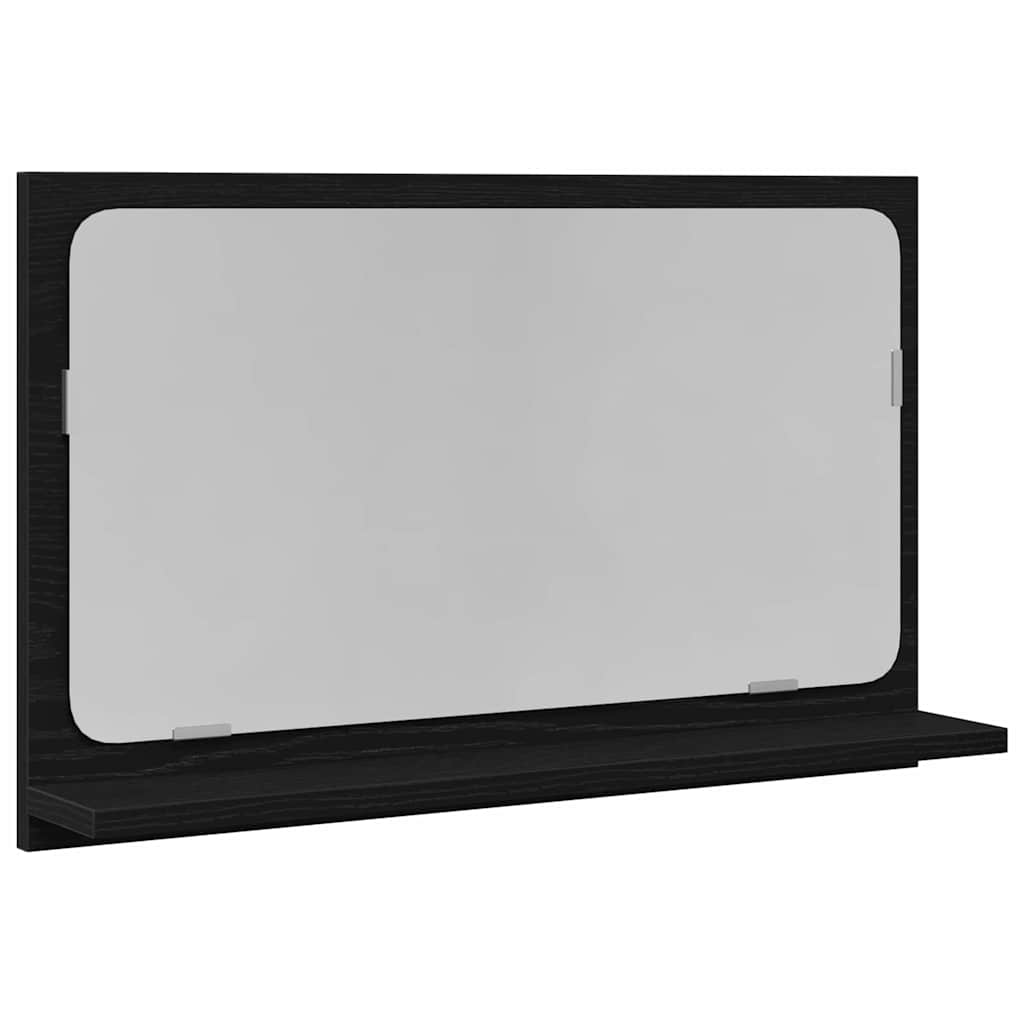 Spiegelplank Zwart Eiken 60 x 10,5 x 37 cm Bewerkt hout is nu te koop bij PeponiXL, paradijselijk wonen!