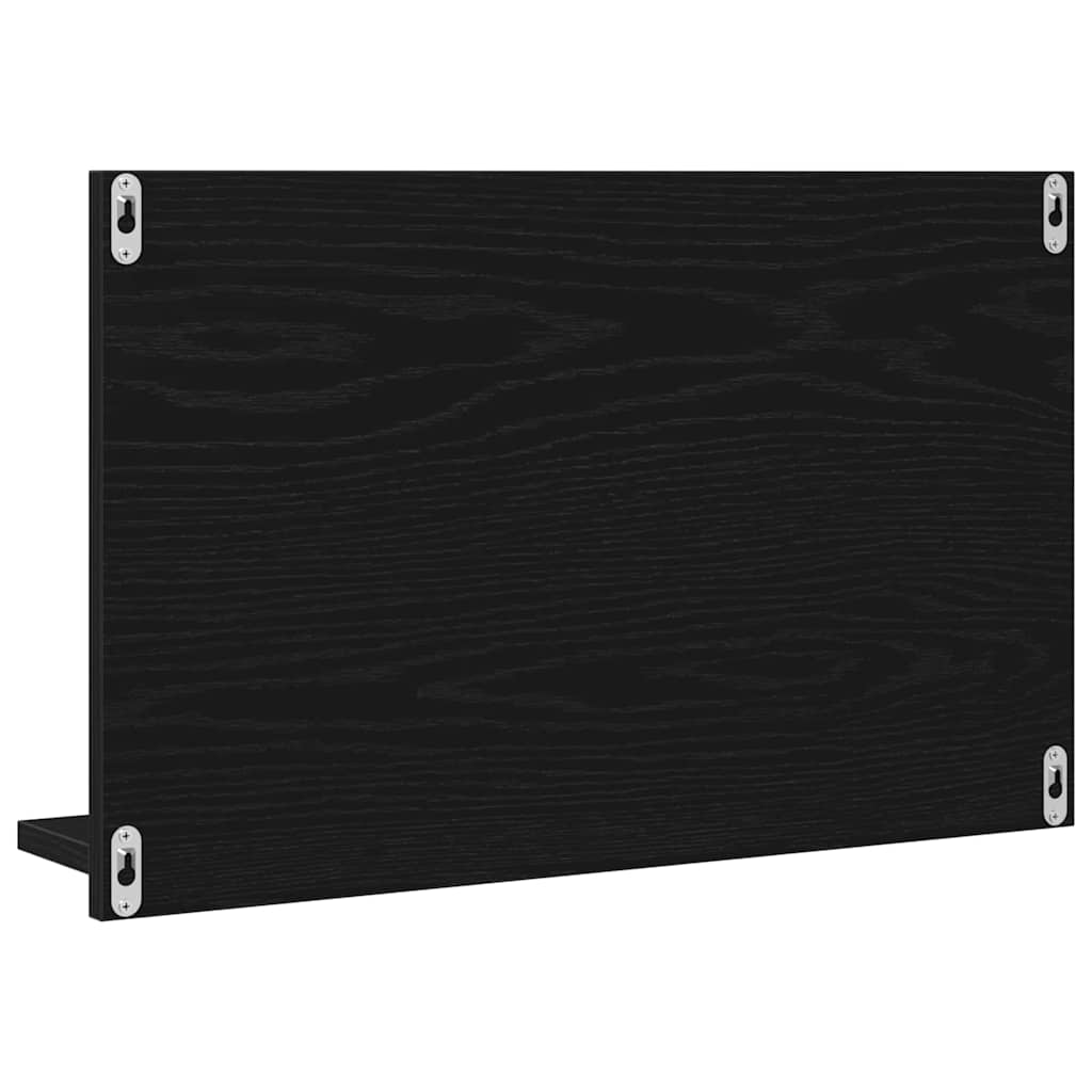 Spiegelplank Zwart Eiken 60 x 10,5 x 37 cm Bewerkt hout is nu te koop bij PeponiXL, paradijselijk wonen!
