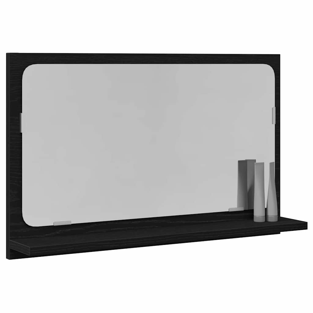 Spiegelplank Zwart Eiken 60 x 10,5 x 37 cm Bewerkt hout is nu te koop bij PeponiXL, paradijselijk wonen!