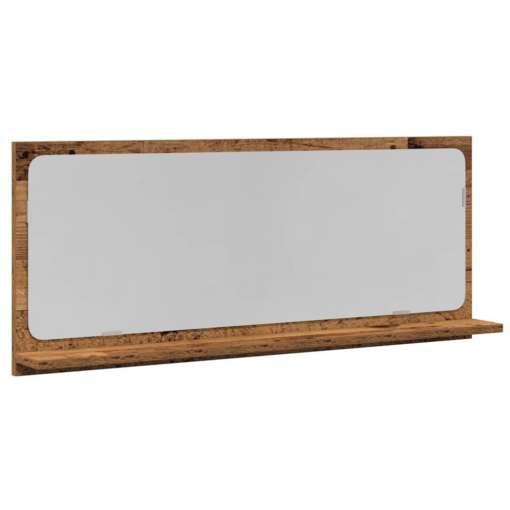 Spiegelplank met plank Oud hout 90 x 10,5 x 37 cm Bewerkt hout is nu te koop bij PeponiXL, paradijselijk wonen!
