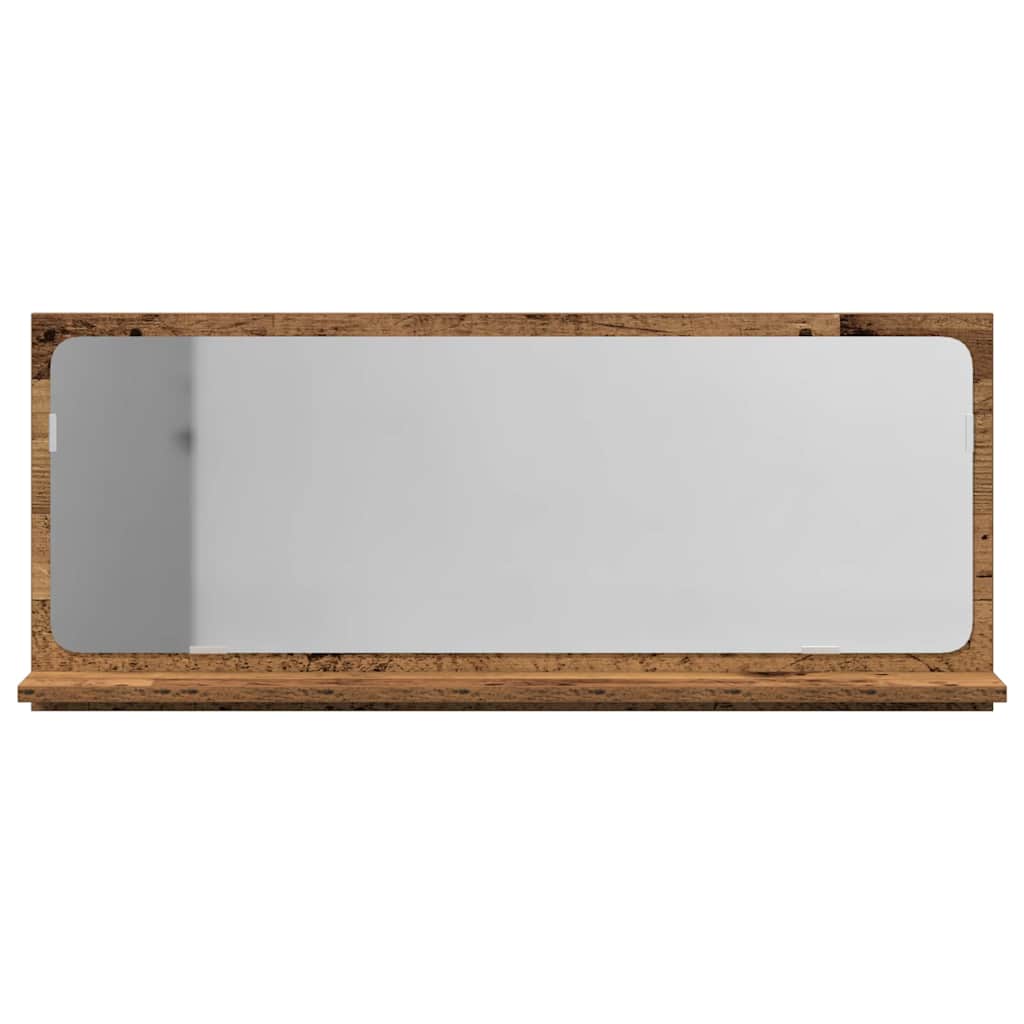Spiegelplank met plank Oud hout 90 x 10,5 x 37 cm Bewerkt hout is nu te koop bij PeponiXL, paradijselijk wonen!