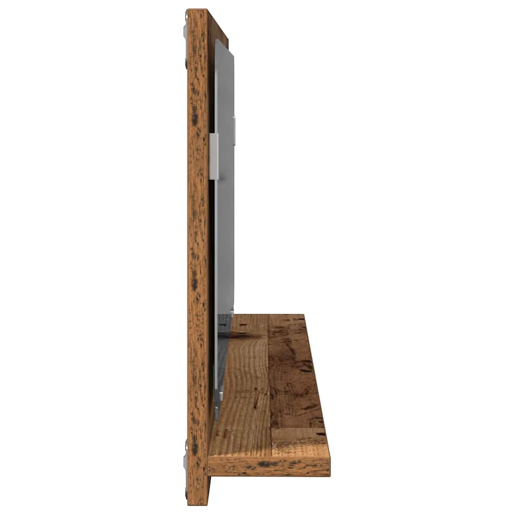Spiegelplank met plank Oud hout 90 x 10,5 x 37 cm Bewerkt hout is nu te koop bij PeponiXL, paradijselijk wonen!