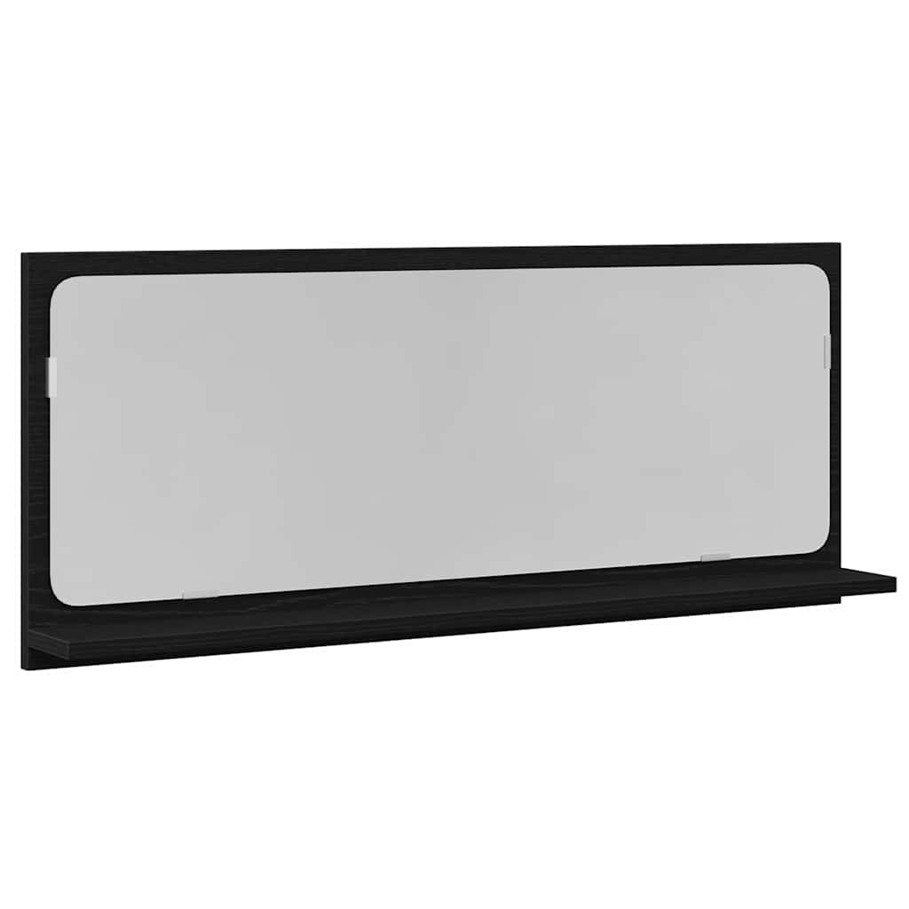 Spiegelplank Zwart Eiken 90 x 10,5 x 37 cm Bewerkt hout is nu te koop bij PeponiXL, paradijselijk wonen!