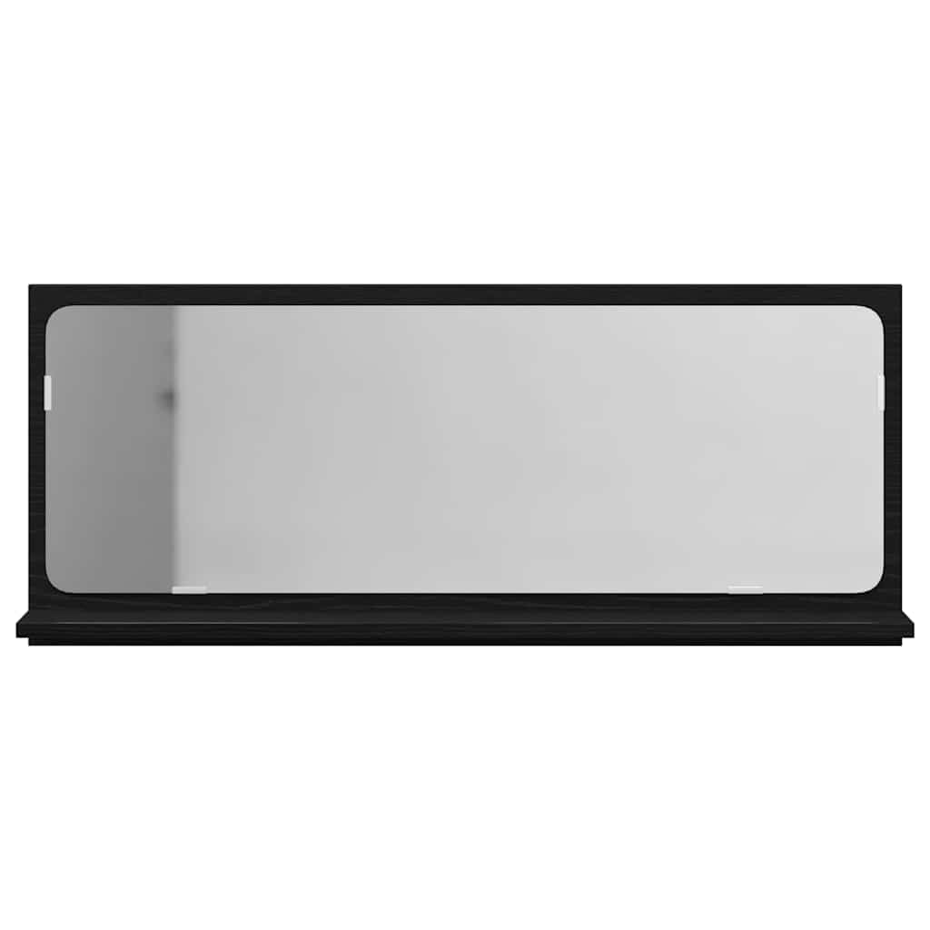 Spiegelplank Zwart Eiken 90 x 10,5 x 37 cm Bewerkt hout is nu te koop bij PeponiXL, paradijselijk wonen!