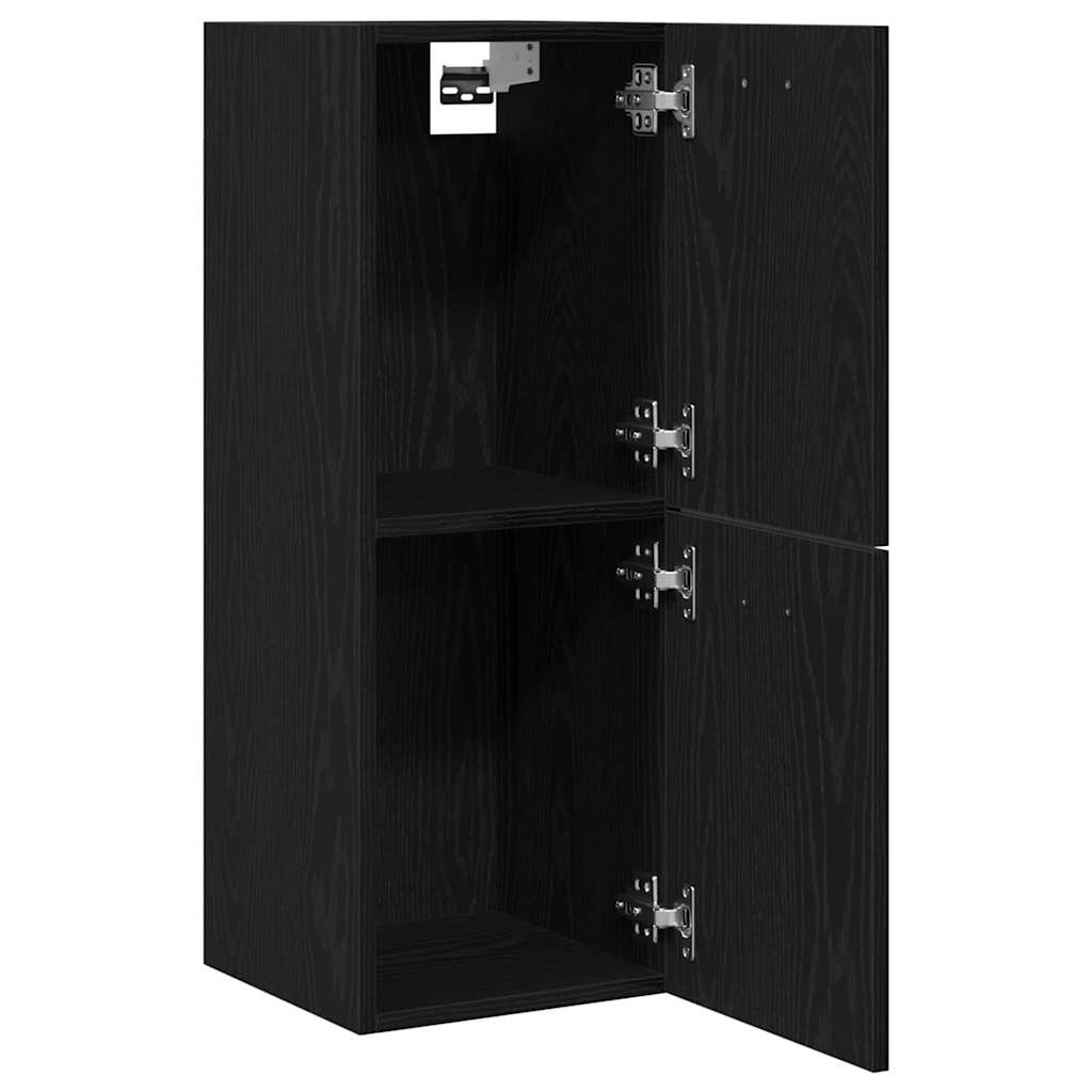 Badkamer Kast Zwart Eiken 30 x 30 x 80 cm Bewerkt hout is nu te koop bij PeponiXL, paradijselijk wonen!