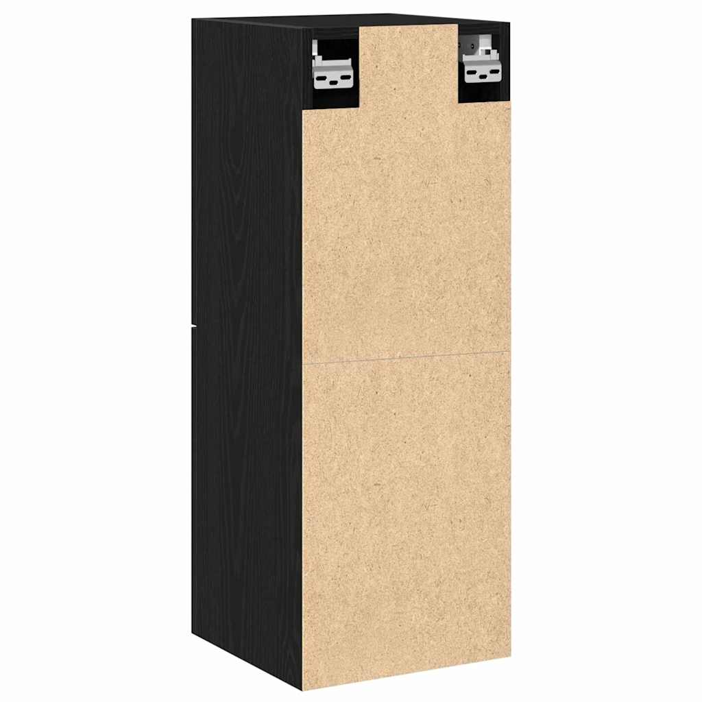 Badkamer Kast Zwart Eiken 30 x 30 x 80 cm Bewerkt hout is nu te koop bij PeponiXL, paradijselijk wonen!