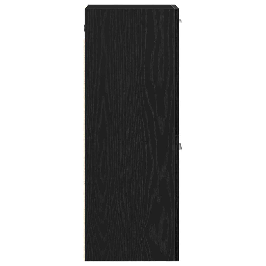 Badkamer Kast Zwart Eiken 30 x 30 x 80 cm Bewerkt hout is nu te koop bij PeponiXL, paradijselijk wonen!