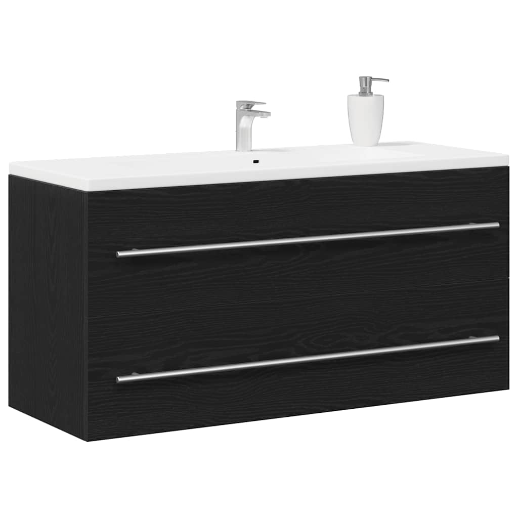 Badkamerwastafelkast Zwart Eiken 100x38,5x48 cm Bewerkt Hout is nu te koop bij PeponiXL, paradijselijk wonen!