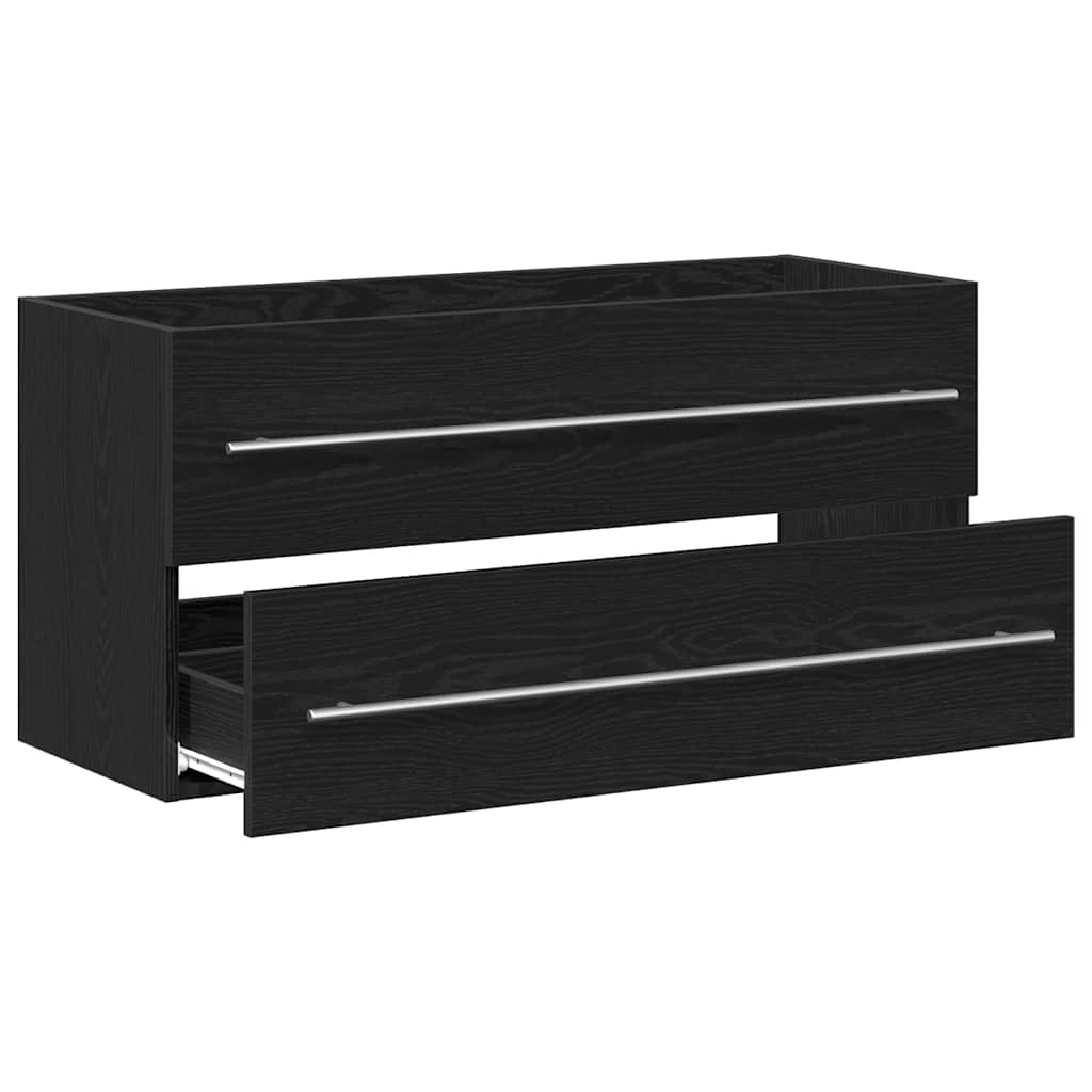 Badkamerwastafelkast Zwart Eiken 100x38,5x48 cm Bewerkt Hout is nu te koop bij PeponiXL, paradijselijk wonen!