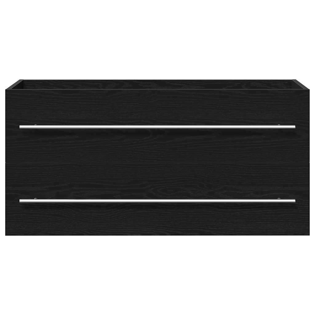 Badkamerwastafelkast Zwart Eiken 100x38,5x48 cm Bewerkt Hout is nu te koop bij PeponiXL, paradijselijk wonen!