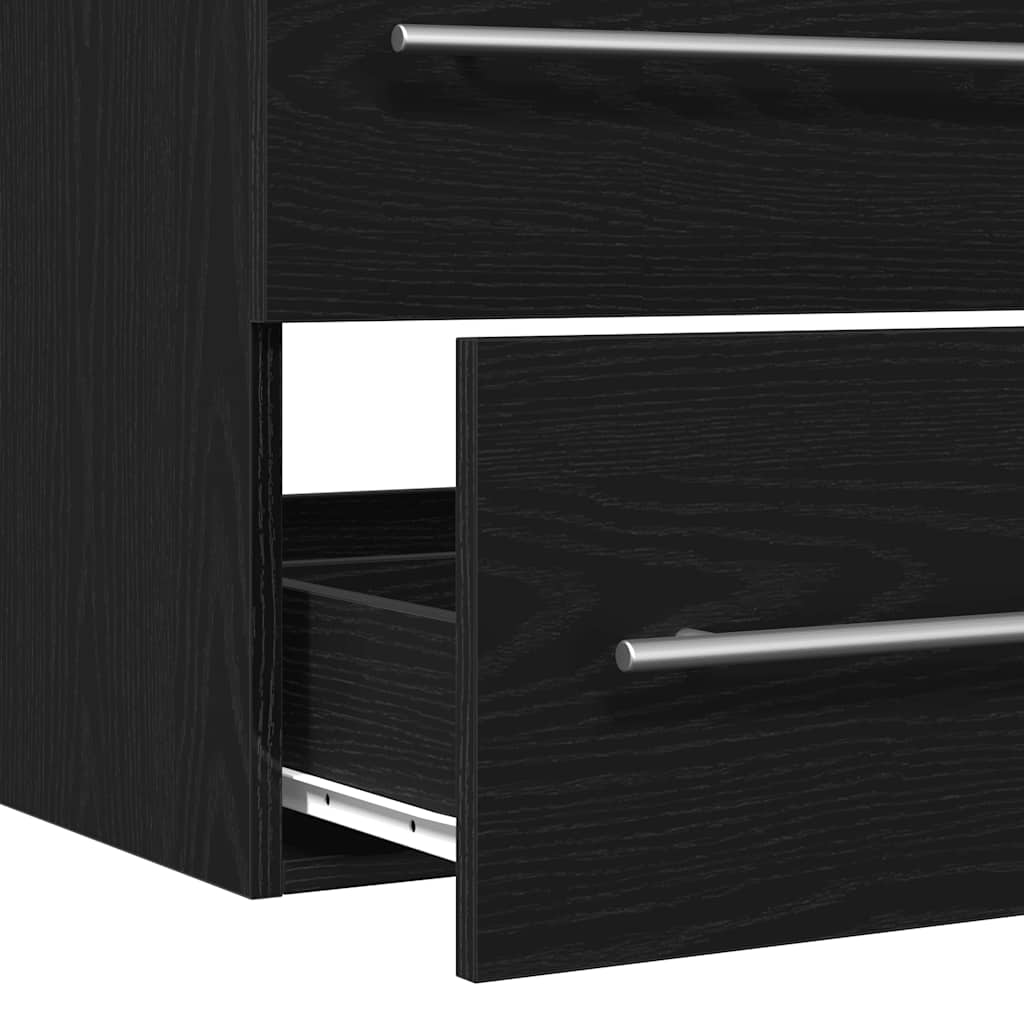 Badkamerwastafelkast Zwart Eiken 100x38,5x48 cm Bewerkt Hout is nu te koop bij PeponiXL, paradijselijk wonen!