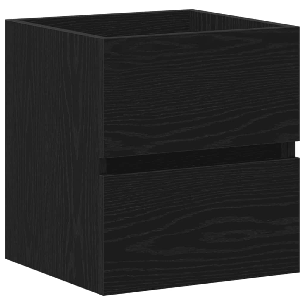 Badkamerwastafelkast Zwart Eiken 41x38,5x45 cm Bewerkt Hout is nu te koop bij PeponiXL, paradijselijk wonen!