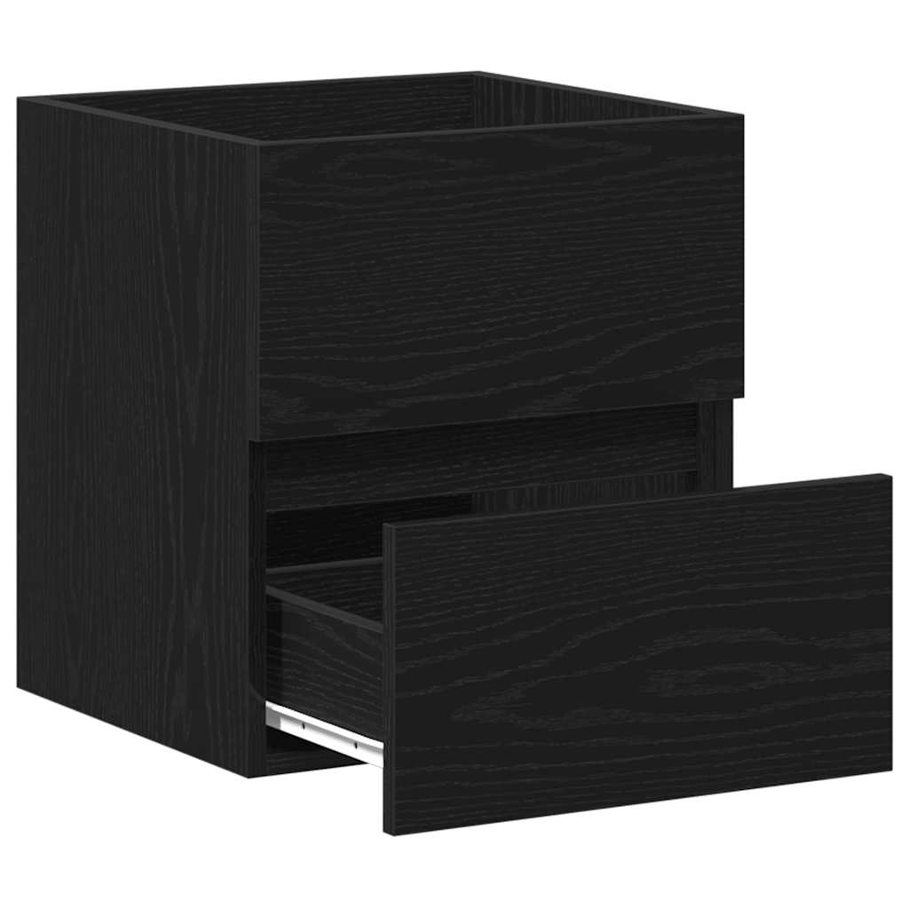 Badkamerwastafelkast Zwart Eiken 41x38,5x45 cm Bewerkt Hout is nu te koop bij PeponiXL, paradijselijk wonen!
