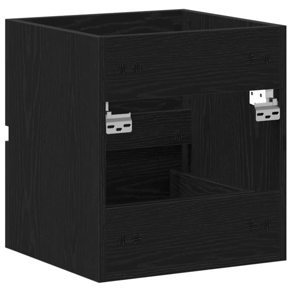 Badkamerwastafelkast Zwart Eiken 41x38,5x45 cm Bewerkt Hout is nu te koop bij PeponiXL, paradijselijk wonen!