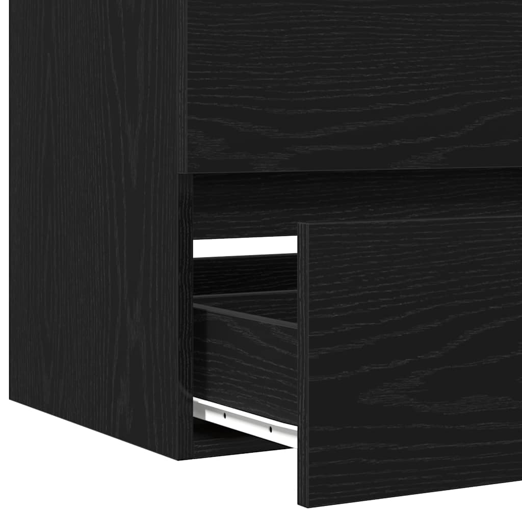Badkamerwastafelkast Zwart Eiken 41x38,5x45 cm Bewerkt Hout is nu te koop bij PeponiXL, paradijselijk wonen!
