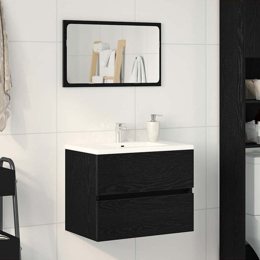 Badkamertenk te kast Zwart Eiken 60 x 38,5 x 45 cm Bewerkt hout is nu te koop bij PeponiXL, paradijselijk wonen!
