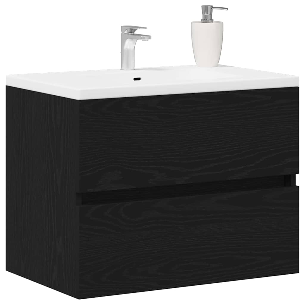 Badkamertenk te kast Zwart Eiken 60 x 38,5 x 45 cm Bewerkt hout is nu te koop bij PeponiXL, paradijselijk wonen!