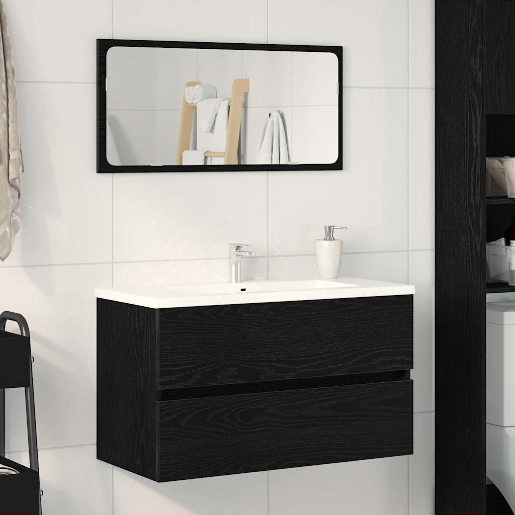 Badkamertenk te kast Zwart Eiken 80 x 38,5 x 45 cm Bewerkt hout is nu te koop bij PeponiXL, paradijselijk wonen!
