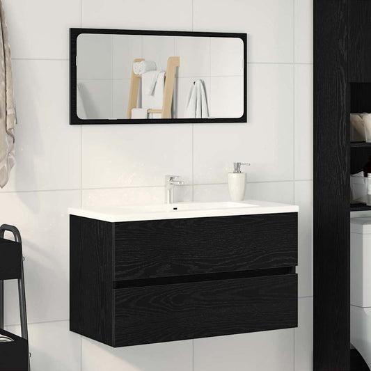 Badkamertenk te kast Zwart Eiken 80 x 38,5 x 45 cm Bewerkt hout is nu te koop bij PeponiXL, paradijselijk wonen!