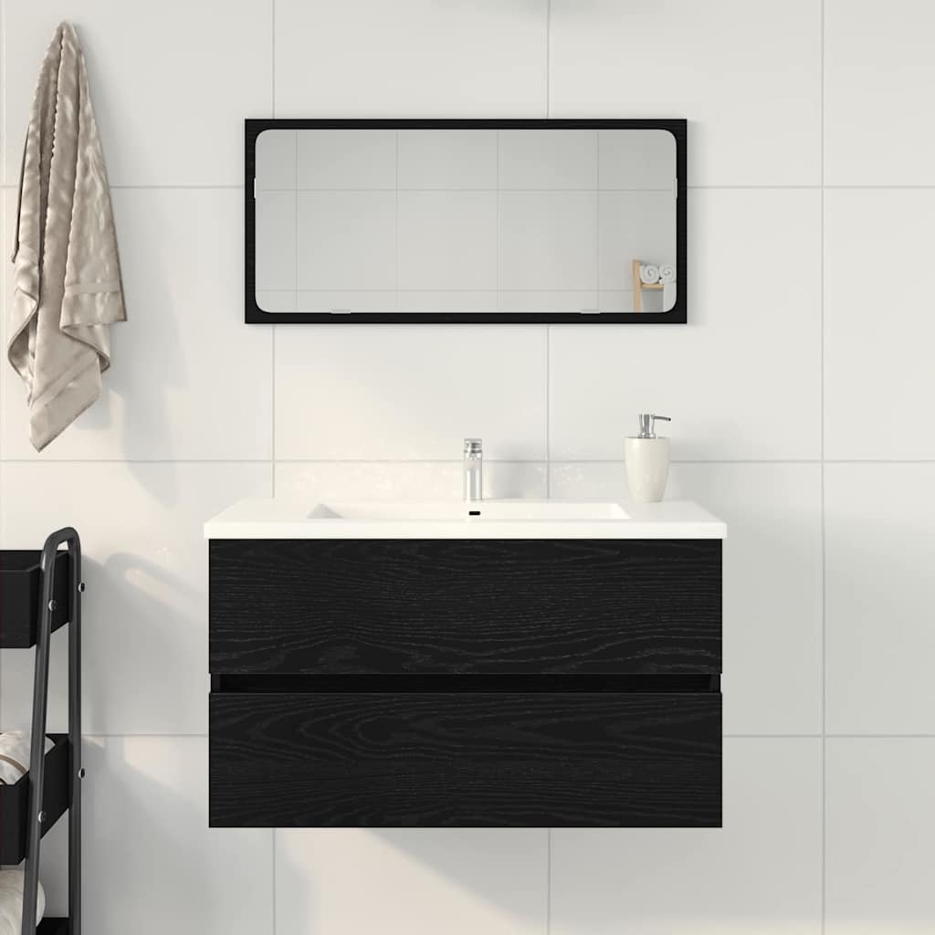 Badkamertenk te kast Zwart Eiken 80 x 38,5 x 45 cm Bewerkt hout is nu te koop bij PeponiXL, paradijselijk wonen!