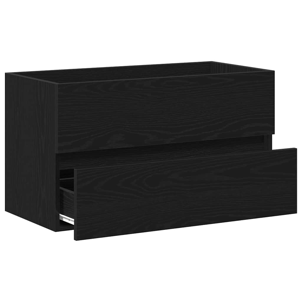 Badkamertenk te kast Zwart Eiken 80 x 38,5 x 45 cm Bewerkt hout is nu te koop bij PeponiXL, paradijselijk wonen!