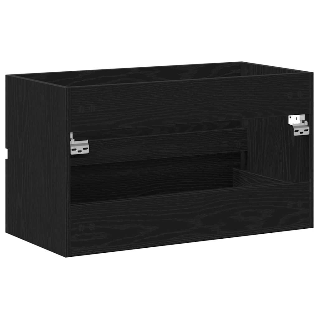 Badkamertenk te kast Zwart Eiken 80 x 38,5 x 45 cm Bewerkt hout is nu te koop bij PeponiXL, paradijselijk wonen!