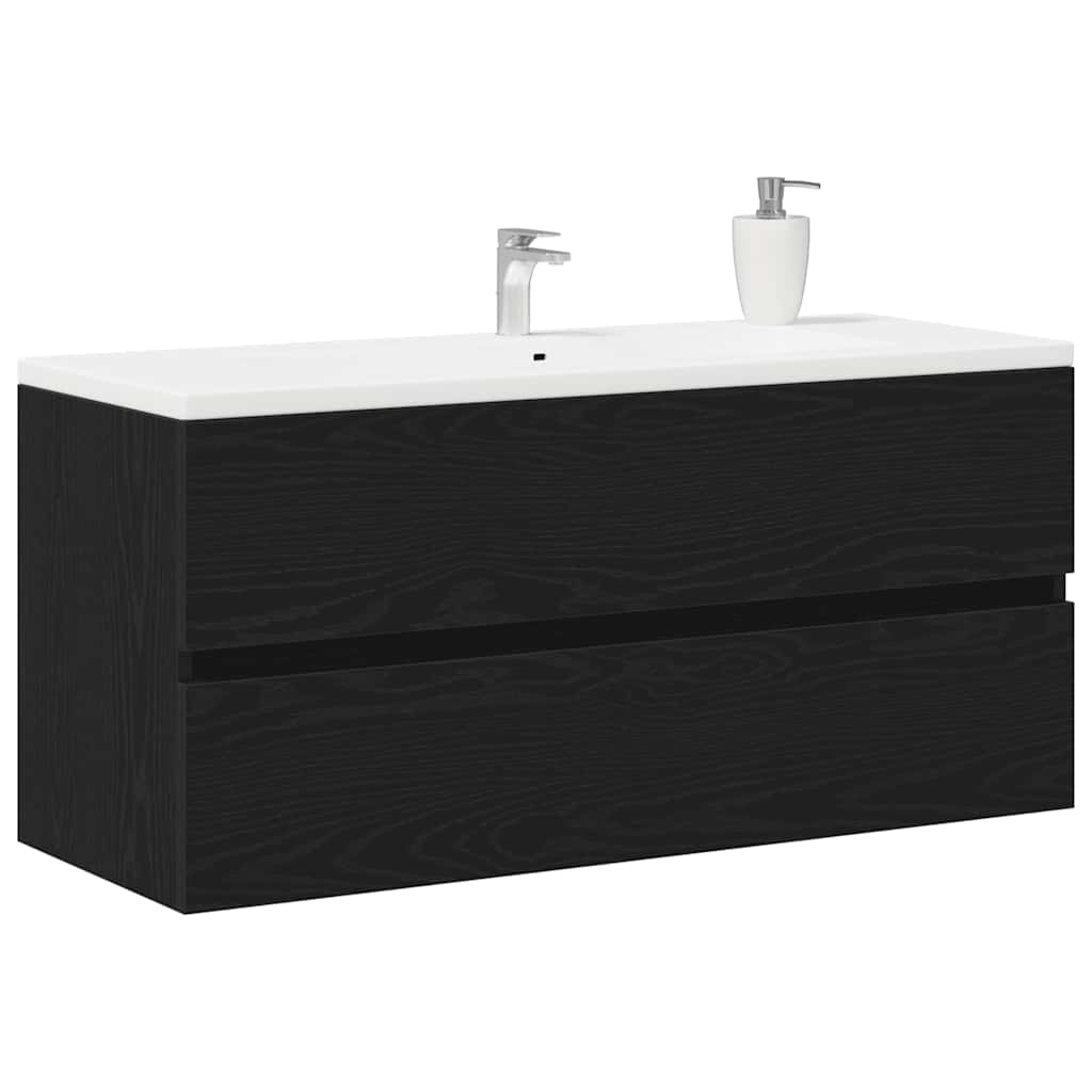 Wastafelkast 100x38,5x45 cm spaanplaat zwart eikenkleurig is nu te koop bij PeponiXL, paradijselijk wonen!