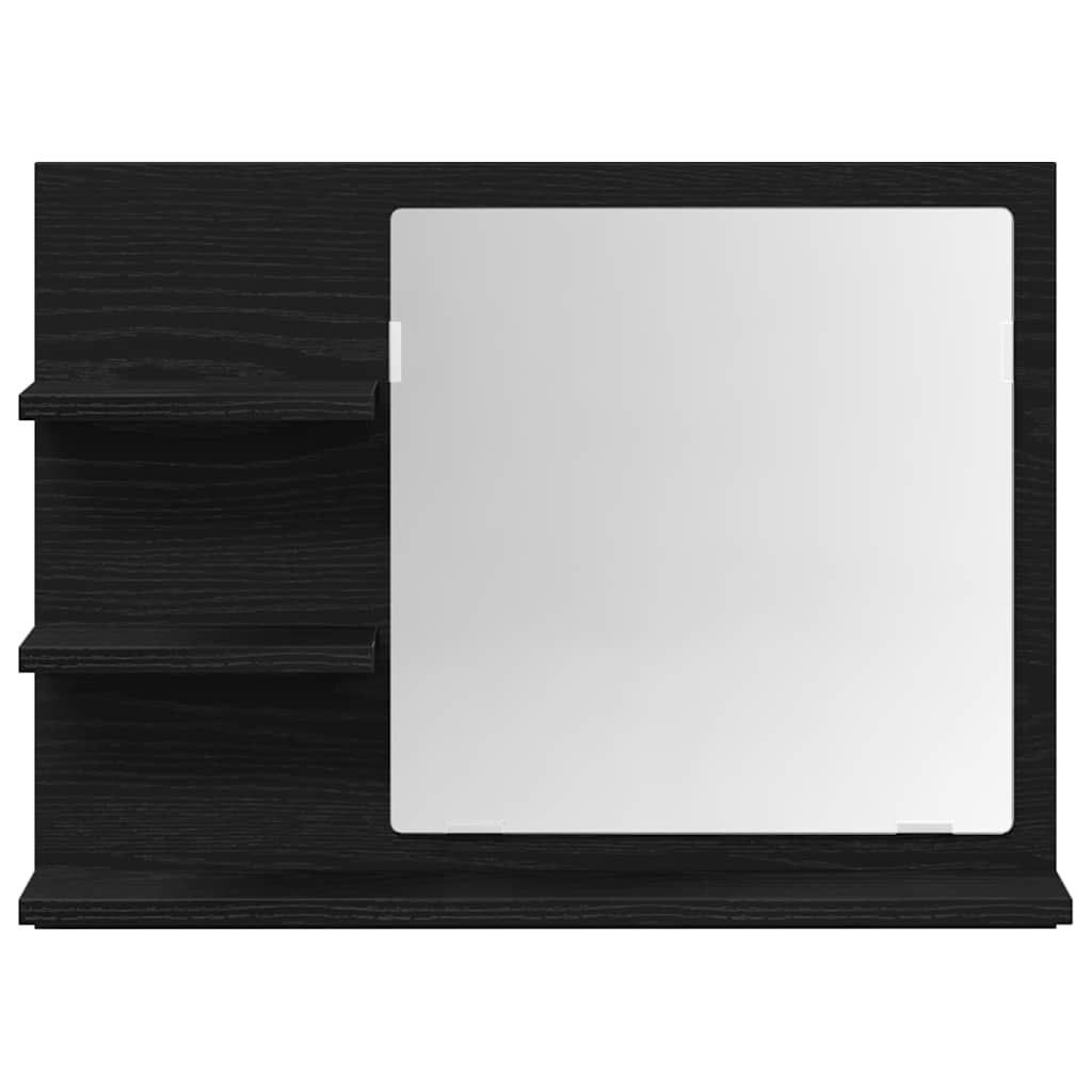 Badkamerspiegel 60x10,5x45 cm spaanplaat zwart eikenkleurig is nu te koop bij PeponiXL, paradijselijk wonen!