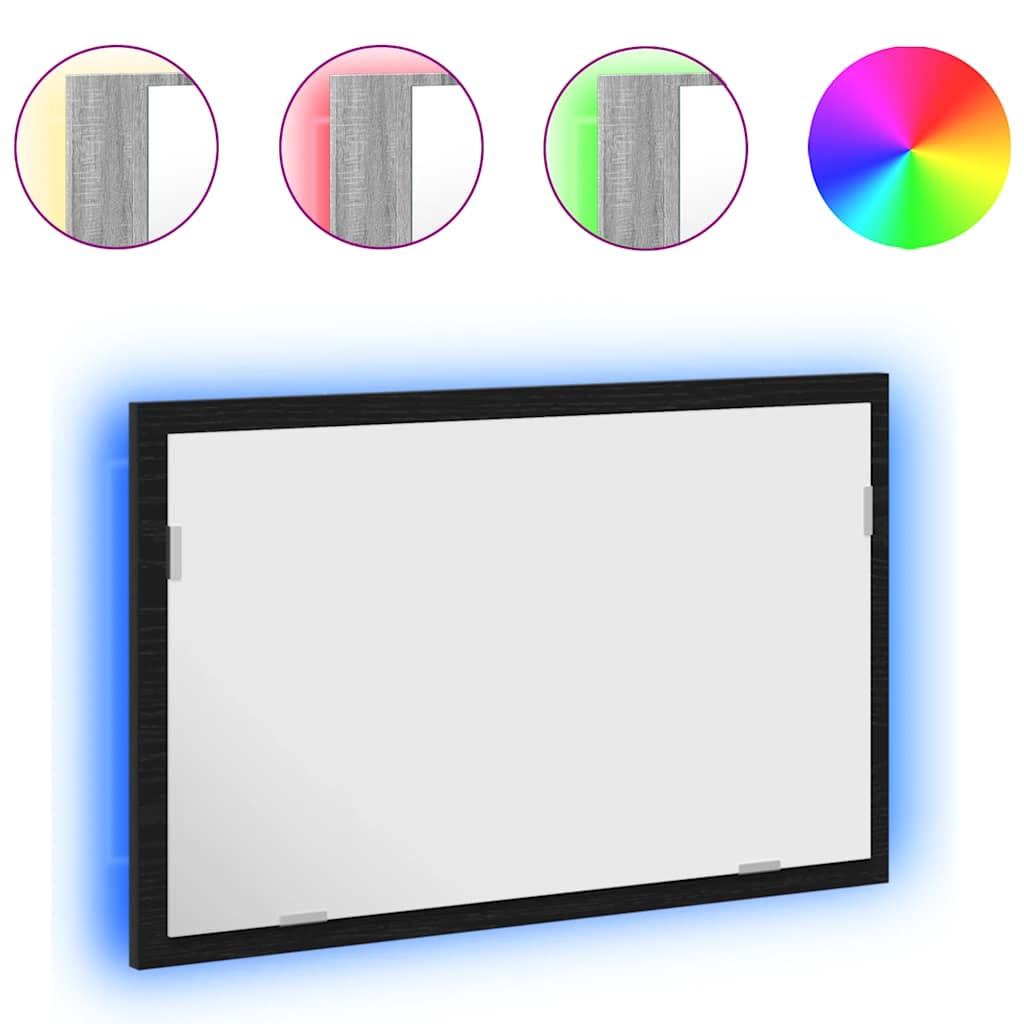 Badkamerspiegel met LED-verlichting 60x8,5x37 cm zwart eiken is nu te koop bij PeponiXL, paradijselijk wonen!