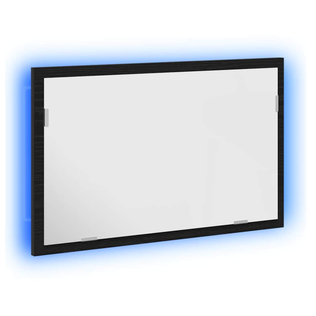 Badkamerspiegel met LED-verlichting 60x8,5x37 cm zwart eiken is nu te koop bij PeponiXL, paradijselijk wonen!