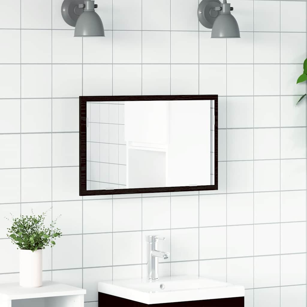 Badkamerspiegel met LED-verlichting 60x8,5x37 cm zwart eiken is nu te koop bij PeponiXL, paradijselijk wonen!