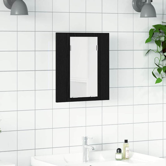 LED badkamerspiegelkast zwart eiken 40x12x45 cm bewerkt hout is nu te koop bij PeponiXL, paradijselijk wonen!