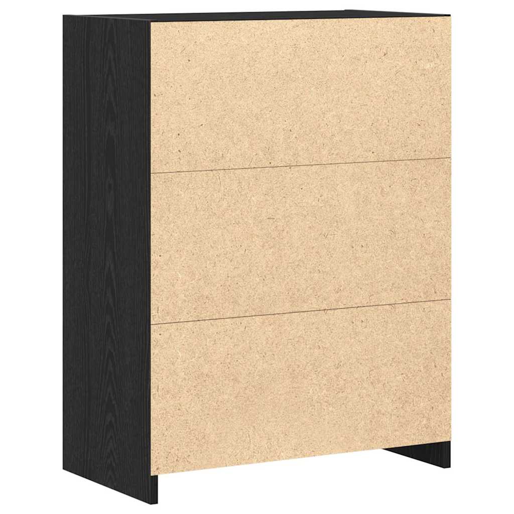 Badkamer Kast met lade Zwart Eiken 60 x 33 x 80 cm Bewerkt hout is nu te koop bij PeponiXL, paradijselijk wonen!