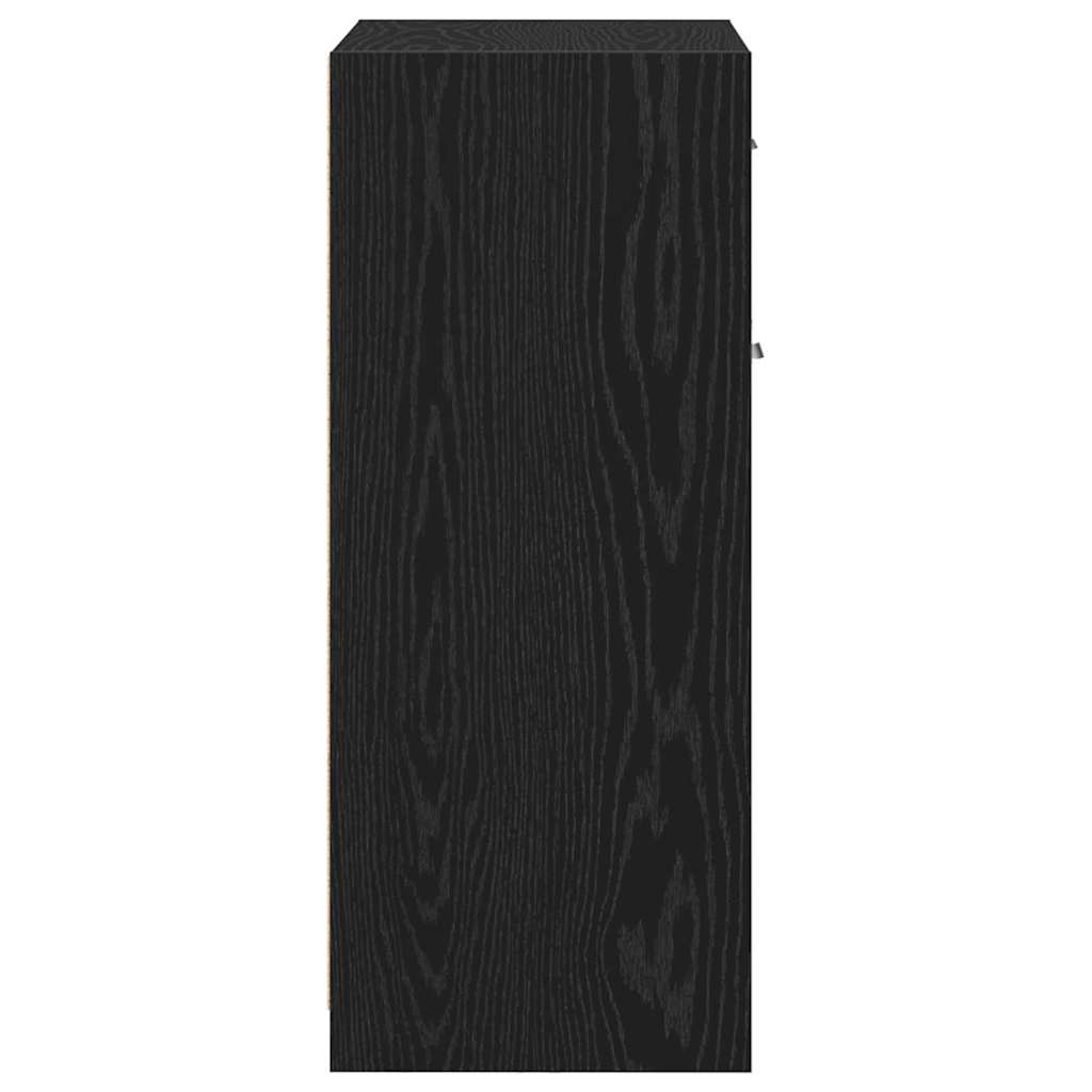 Badkamer Kast met lade Zwart Eiken 60 x 33 x 80 cm Bewerkt hout is nu te koop bij PeponiXL, paradijselijk wonen!