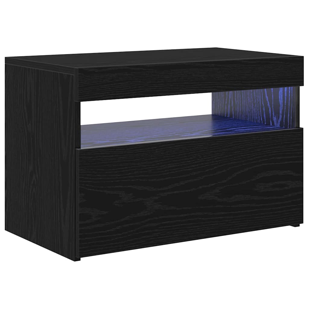 TV-kast met LED Zwart Eiken 60 x 35 x 40 cm Bewerkt hout is nu te koop bij PeponiXL, paradijselijk wonen!