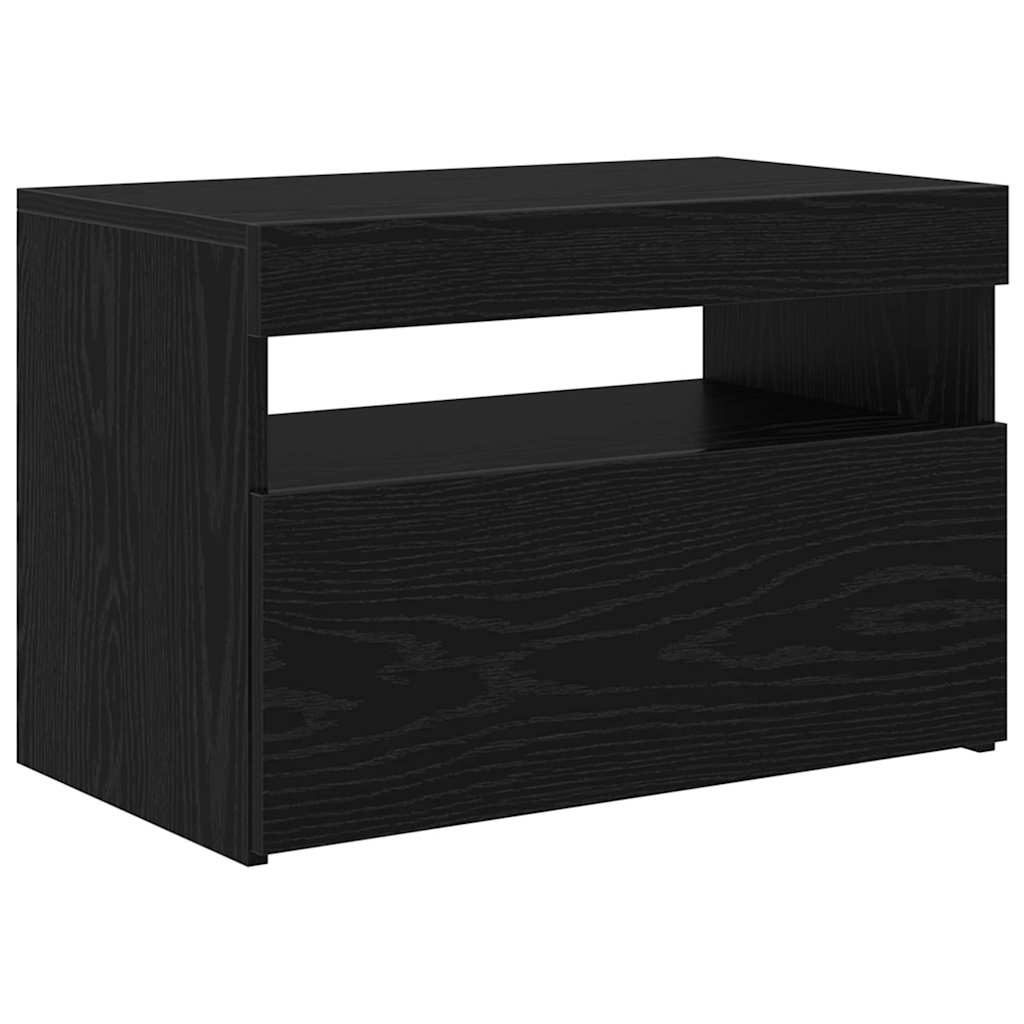 TV-kast met LED Zwart Eiken 60 x 35 x 40 cm Bewerkt hout is nu te koop bij PeponiXL, paradijselijk wonen!