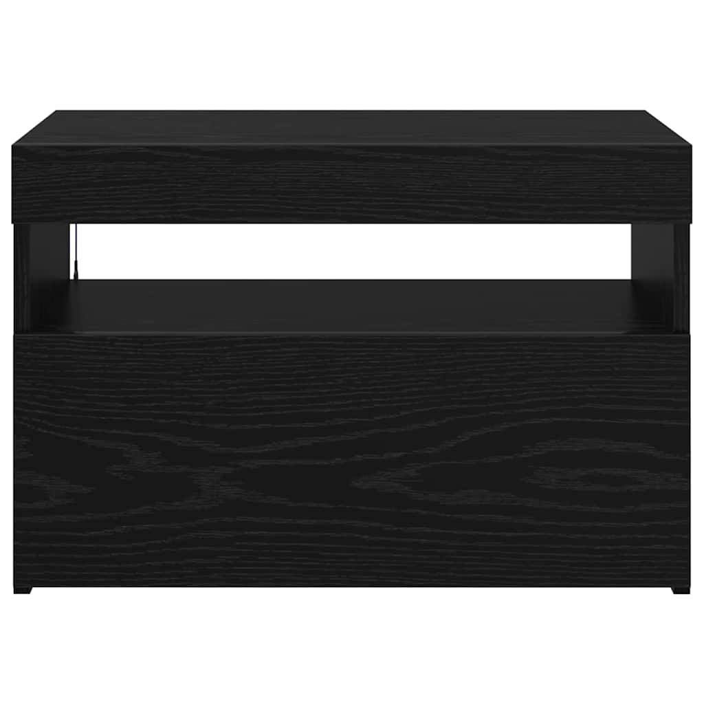 TV-kast met LED Zwart Eiken 60 x 35 x 40 cm Bewerkt hout is nu te koop bij PeponiXL, paradijselijk wonen!