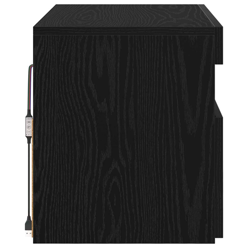 TV-kast met LED Zwart Eiken 60 x 35 x 40 cm Bewerkt hout is nu te koop bij PeponiXL, paradijselijk wonen!