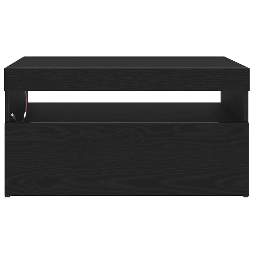 TV-kast met LED Zwart Eiken 75 x 35 x 40 cm Bewerkt hout is nu te koop bij PeponiXL, paradijselijk wonen!