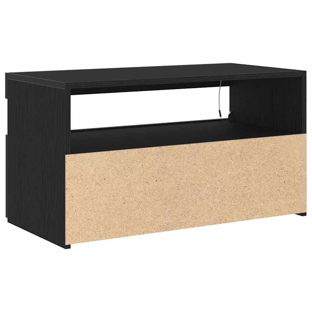 TV-kast met LED 2 pcs Zwart Eiken 75 x 35 x 40 cm Bewerkt hout is nu te koop bij PeponiXL, paradijselijk wonen!