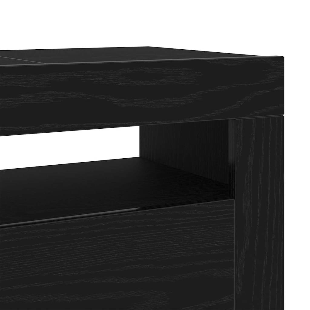 TV-kast met LED Zwart Eiken 120 x 35 x 40 cm Bewerkt hout is nu te koop bij PeponiXL, paradijselijk wonen!