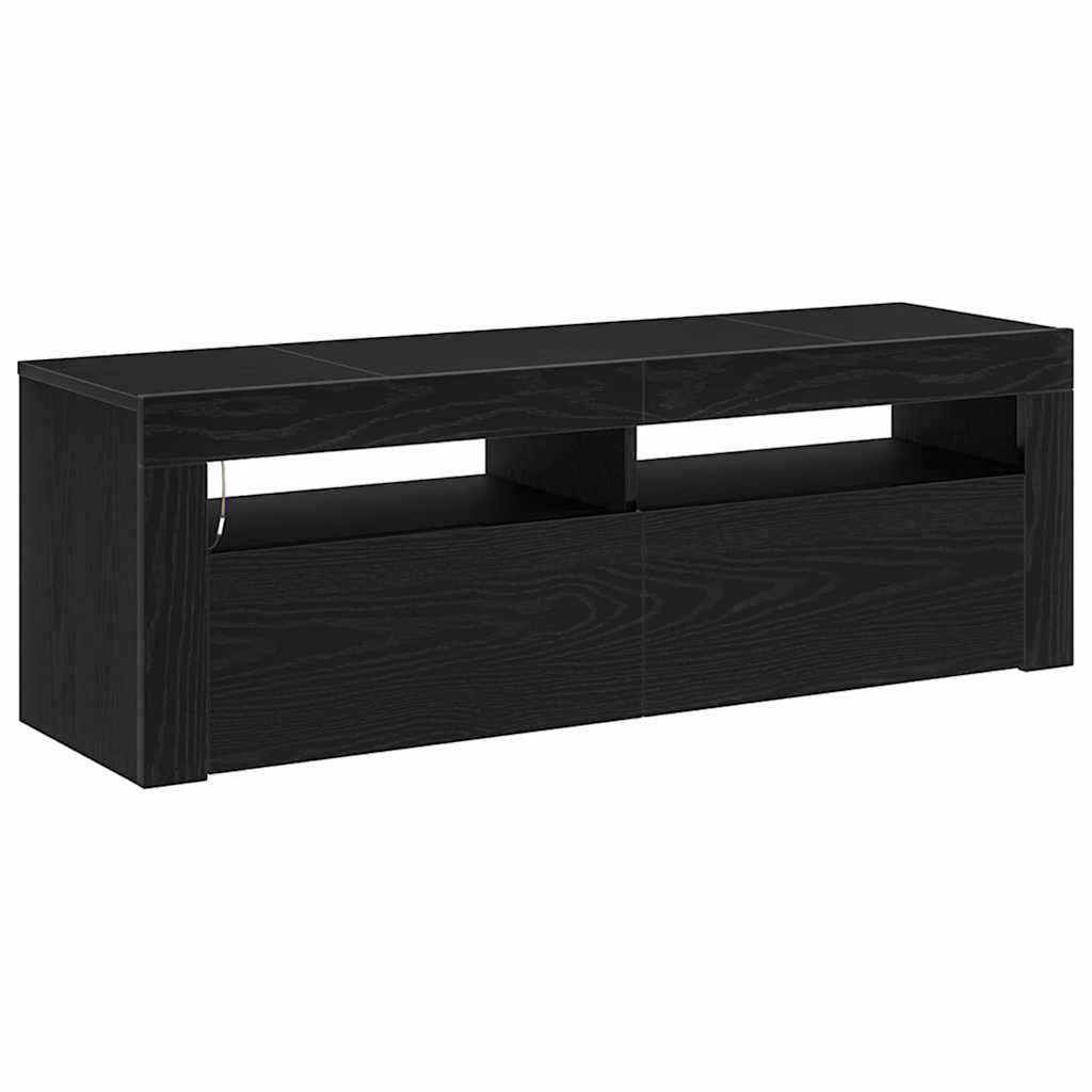 TV-kast met LED Zwart Eiken 120 x 35 x 40 cm Bewerkt hout is nu te koop bij PeponiXL, paradijselijk wonen!